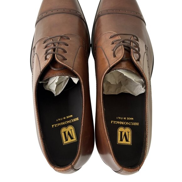 NWOT Bruno Magli Nevil BM600617 Brown Leather Cap Toe Oxfords Shoes Size 11.5 - Picture 12 of 12